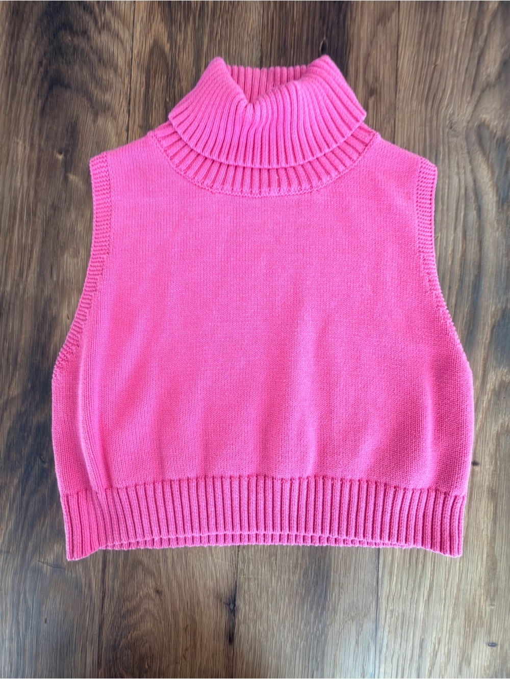 Women’s Sleeveless Turtleneck Sweater Vest - Pink